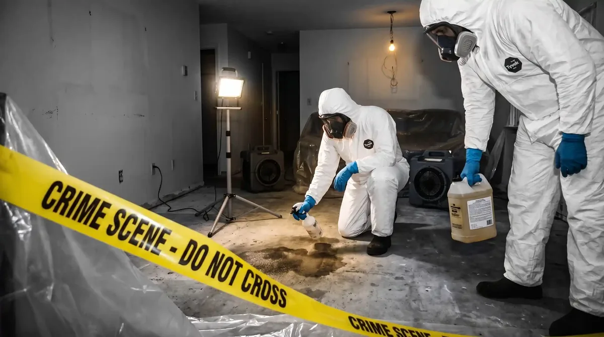 OSHA-compliant crime scene bloodborne pathogen cleanup